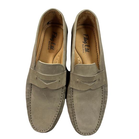 Flag Ltd. Men’s Nappa Glove Leather Penny Loafer Drivers Taupe Grey Size 11.5M main image 5